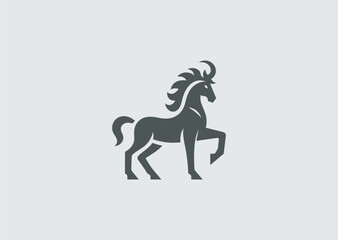 Horse silhouette logo for speed, grace, or equestrian branding.