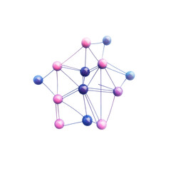 Obraz premium 3D Molecular Network Icon Illustration