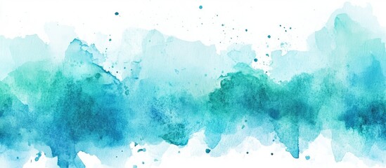 Obraz premium Abstract watercolor wash of teal and turquoise hues (2)