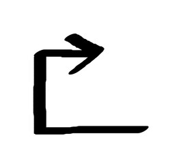 Doodle emphasis arrow vector. Design arrow line hand drawn icon. Arrow grunge twist curve wave. 