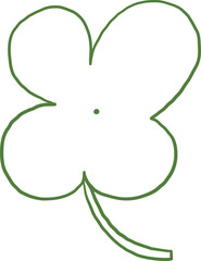 Line Art Thin Petal Clover Outline