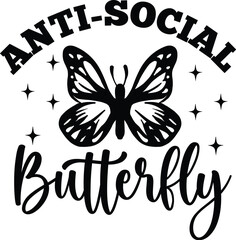 Fototapeta premium Anti-social butterfly SVG