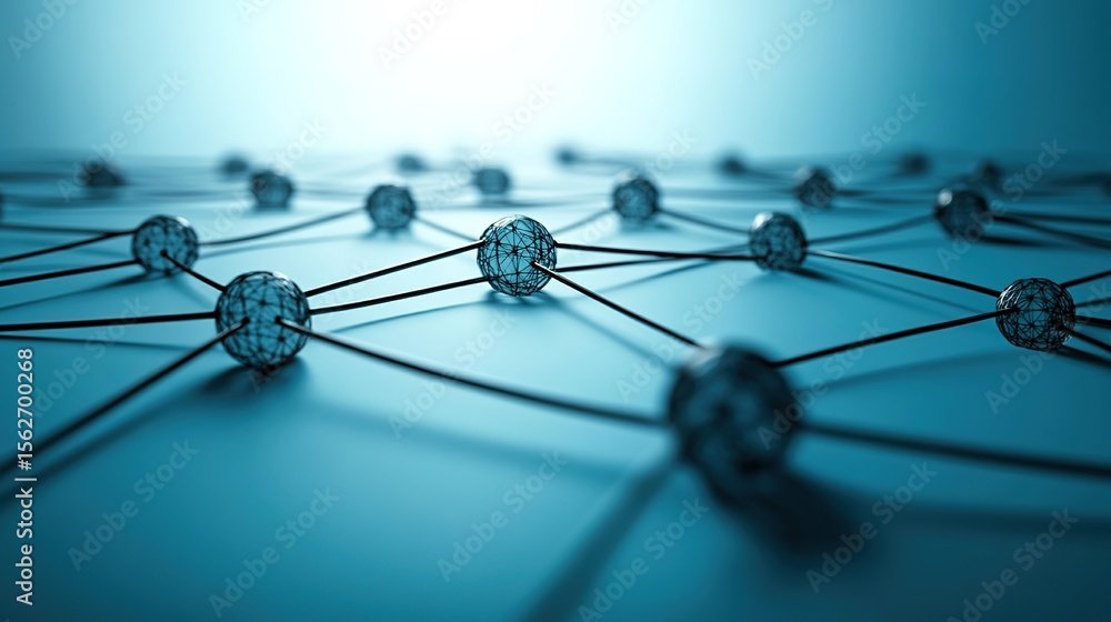 Poster abstract connections and nodes forming a network concept design