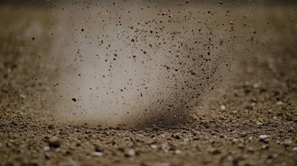 Dirt bike race, dust cloud explosion.