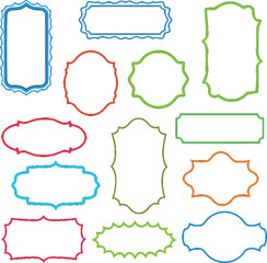 Diverse Ornate Lacy Borders & Frames: Colorful Decorative Edges in Various Shapes for Invitations, Certificates, and Embellishments.