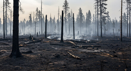 Smoldering Pines: Post-Wildfire Forest Regeneration