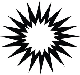 Abstract Sunburst Silhouette: Dynamic Starburst, Radial Rays, and Explosion Design for Energy, Impact, and Modern Graphics.
