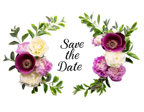 Save the Date Floral Design - Powered by Adobe