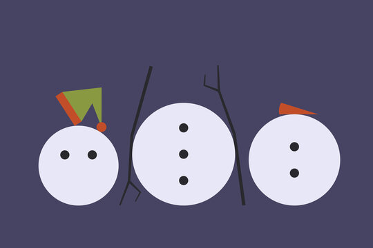 Disassembled snowman