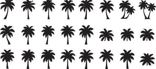 Set of  Unique Palm Tree Silhouettes – Tropical Vector Collection