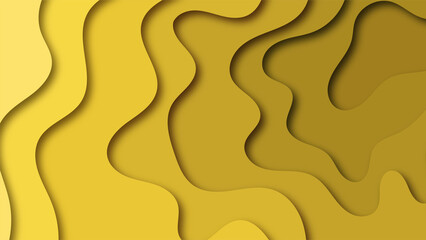 abstract paper cut yellow wave background