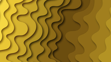 abstract paper cut yellow wave background