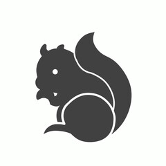 simple gray and white squirrel logo vector 