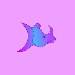 cool colorful rhino head logo vector 