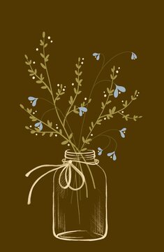 Flowers in a glass jar