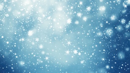 Fototapeta premium Abstract winter background. Soft blue, filled with glittering snowflakes