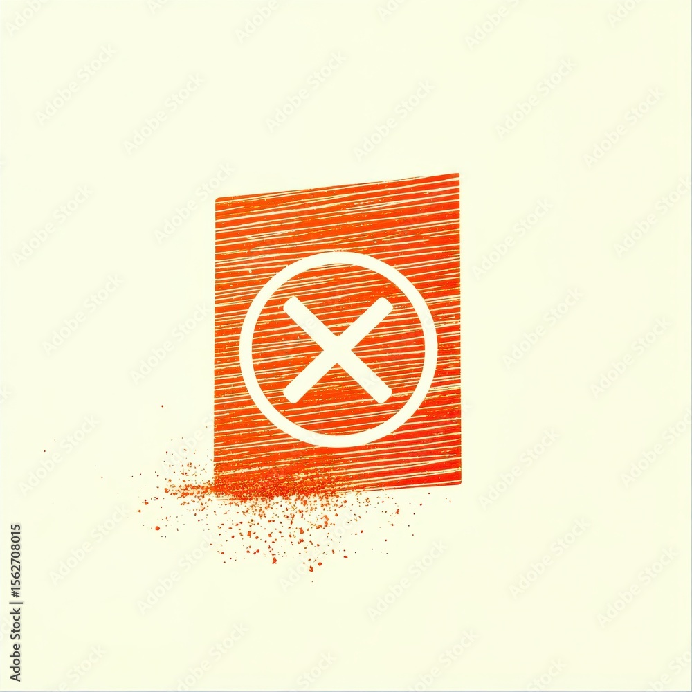 Aufkleber legislation policy enforcement concept. abstract red design with a circular symbol and texture.