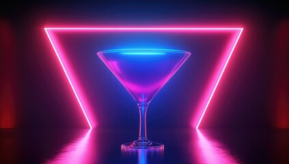 Neon martini glass, vibrant colors (1)