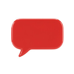 3D realistic red chat bubble for message, communication, talk, or conversation concept isolated on a transparent background, png, cutout