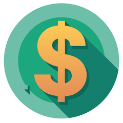 Golden 3D dollar sign icon: a vibrant symbol of wealth, finance, and banking investment