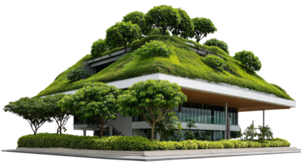 Lush Roof Garden: An innovative architectural marvel seamlessly blends nature and design, showcasing a vibrant roof garden atop a modern structure.