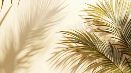 Fototapeta premium Golden Hour Palm Shadows: A Tropical Minimalist Image