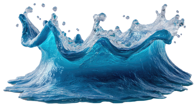 Captivating Water Splash: Capturing the dynamic beauty of water in motion, the image showcases a stunning splash. With an amazing color palette, it evokes the freshness of the ocean, a summer escape.