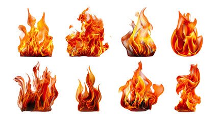 Fiery Essence: A mesmerizing array of vibrant, dancing flames, each exuding an untamed energy and raw power, showcasing nature's primal intensity. 