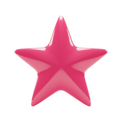 Obraz premium 3D realistic pink star for decoration, favorite, symbol, or rating concept isolated on a transparent background, png, cutout
