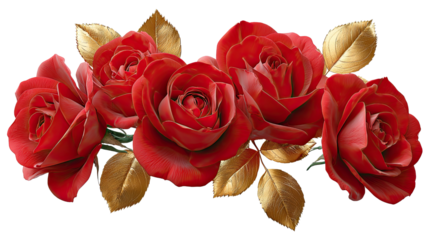 Crimson Elegance: A captivating close-up of vibrant red roses and golden leaves, an ode to classic beauty and grace. 