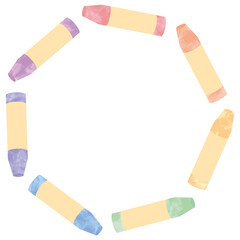 水彩風　クレヨンのサークル