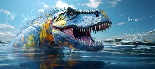 The mighty knight of Liopleurodon,ai generative