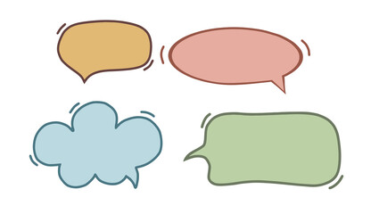 Vector illustration Icon collection Quotes. Colorful Chat Message Bubbles. Retro Blank Comic Balloon Dialog. Suitable for Stickers