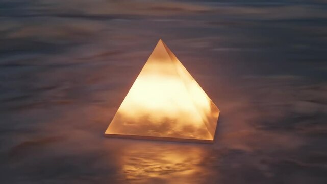 Abstract pyramid shape illuminated on a textured surface