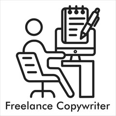 Freelance Copywriter Outline Icon