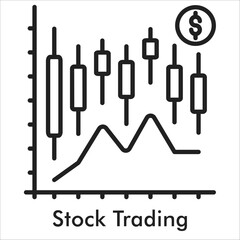 Stock Trading Outline Icon