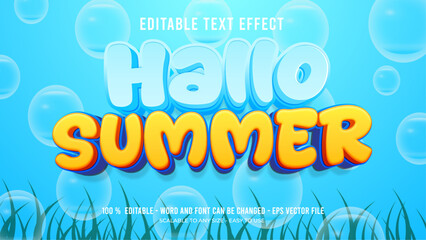 hallo summer editable text effect