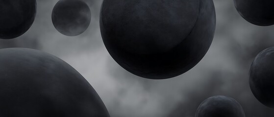 Dark spheres in a smoky atmosphere