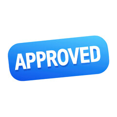 Fototapeta premium Blue approved stamp isolated on transparent background