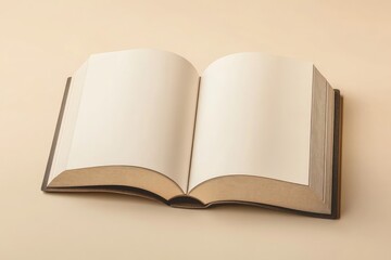Open book on beige background