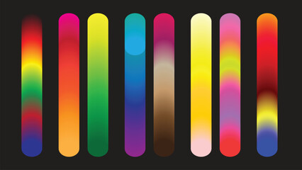 Fototapeta premium Colorful gradient bars with rounded edges on a dark background
