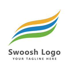 Abstract swoosh logo icon vector design illustration