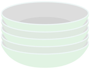 深皿5枚重ね 食器 ベクター素材