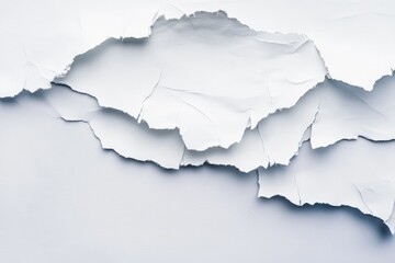 Obraz premium Rippled white paper texture with torn edges
