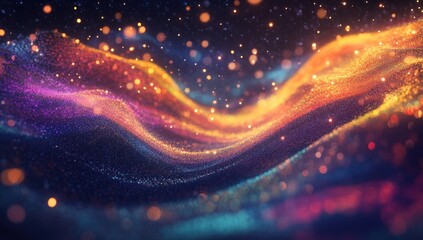Abstract swirling textures of luminous particles in vibrant colors