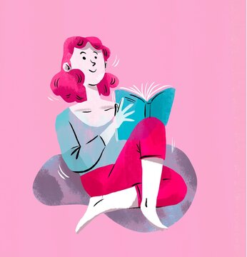 girl reading a book