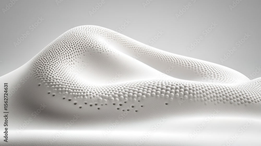 Poster abstract white wave form with texture and light in minimalist style