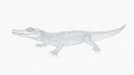 Naklejka premium Side view of a young alligator