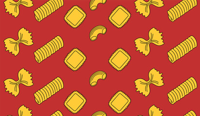 Cute pasta pattern background vector design