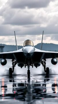 fighter plane landing 4k vertical short video
